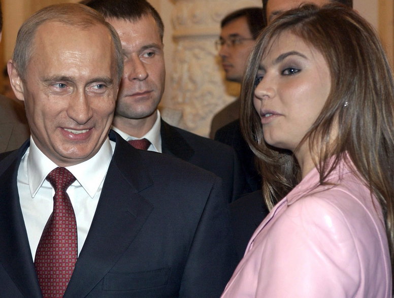 Prezydent Rosji Władimir Putin i rosyjska gimnastyczka Alina Kabajewa, 2004 r.