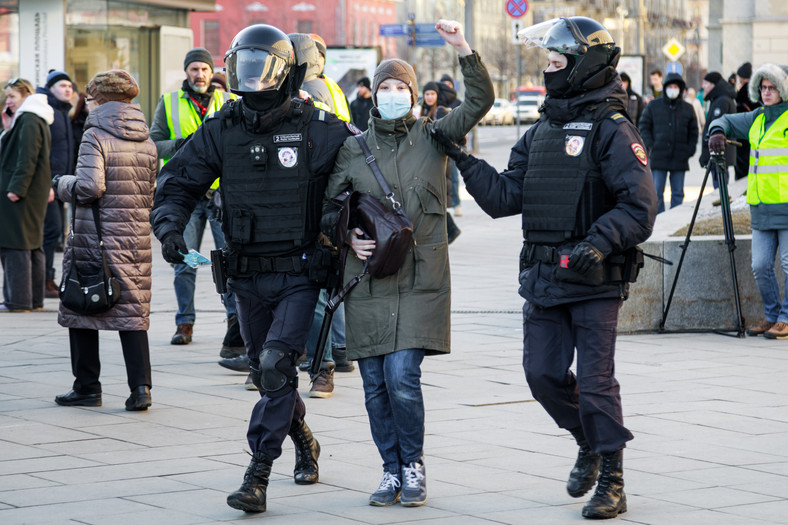 Zatrzymania podczas protestów w Moskwie, koniec lutego br.
