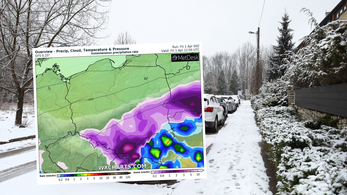 Prognoza pogody na piątek, 1 kwietnia. Wraca zima. "Może spaść 15 cm śniegu"