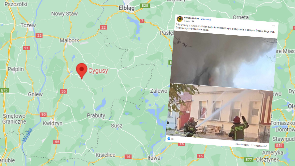 Pożar zabytkowego pałacyku w Cygusach. Nie żyje 55-letni mężczyzna