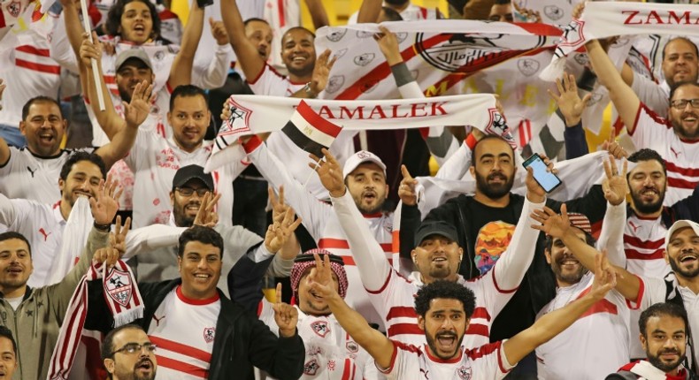 Zamalek fans watch their side's Super Cup clash against Esperance Sportive in Doha