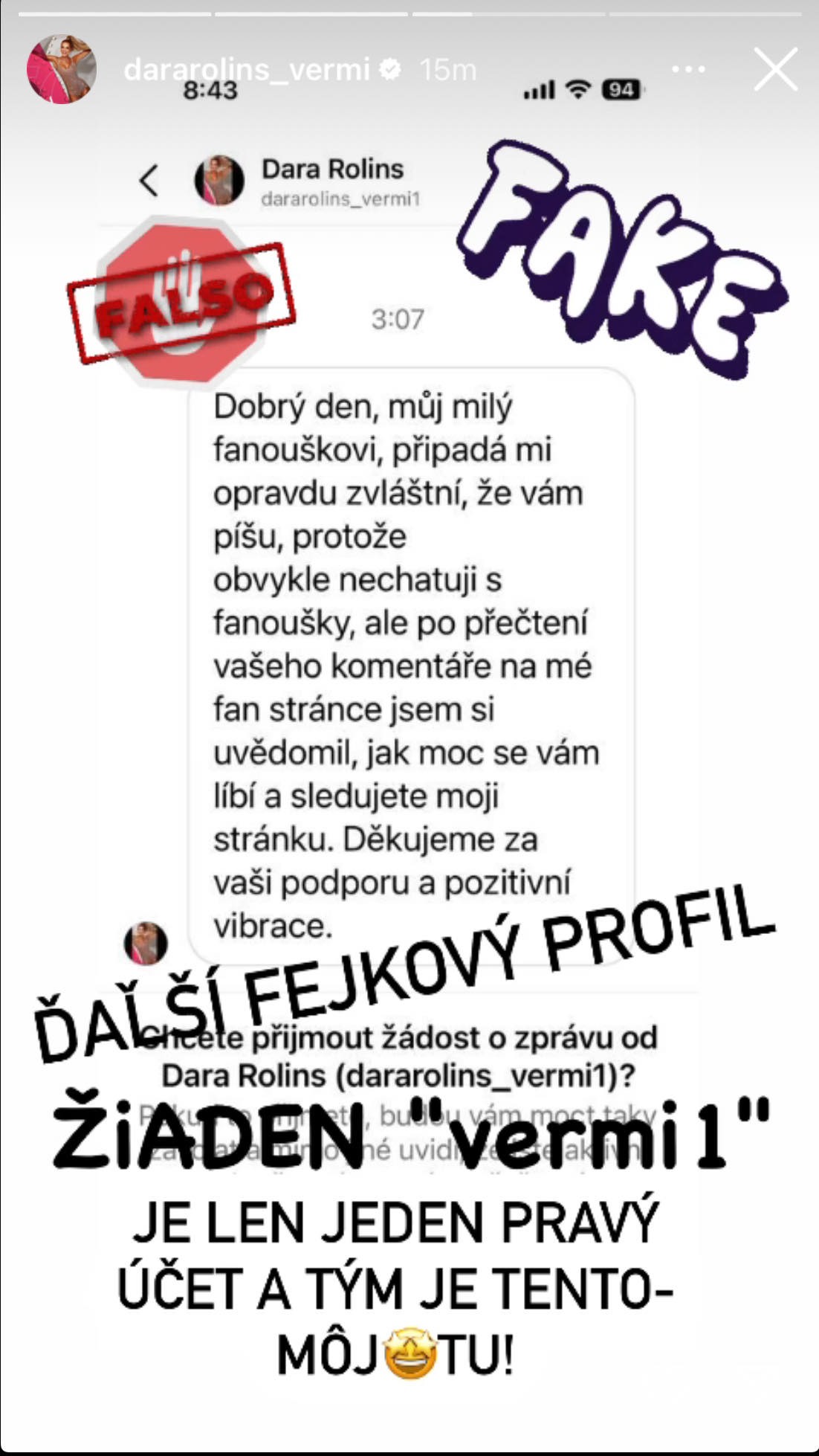 Dara varuje svojich fanúšikov.