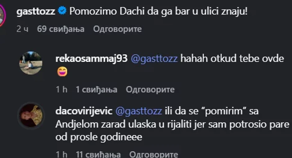 Gastoz isprozivao Daču Virijevića