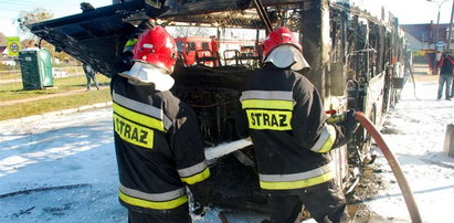 Spłonął autobus w Białymstoku