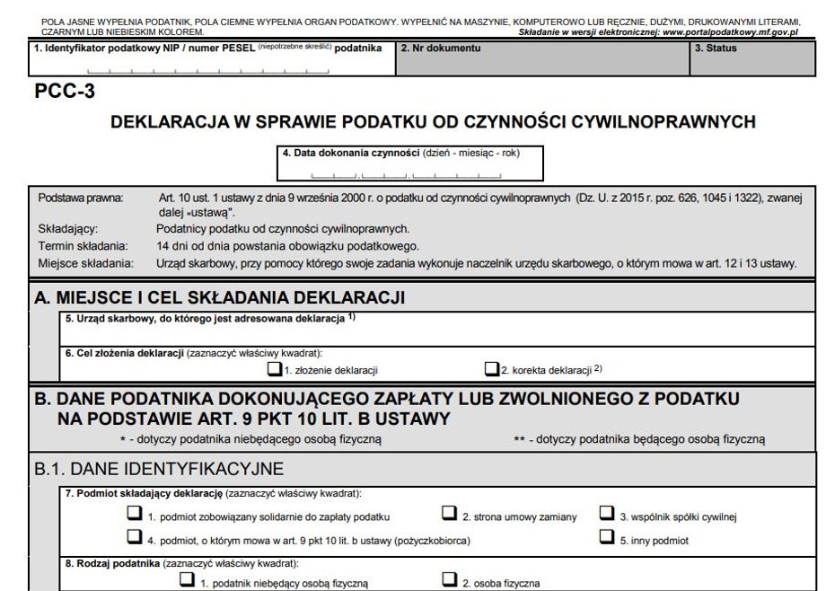 Wzór formularza PCC-3