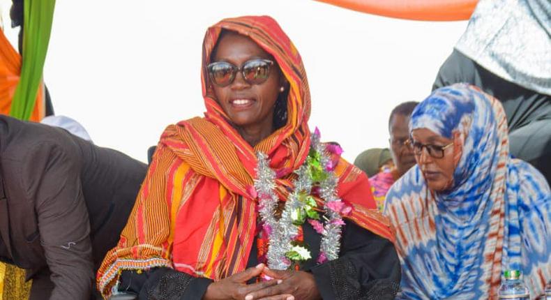 Azimio presidential running mate Martha Karua during the Maendeleo ya Wanawake 70th anniversary celebrations in Garissa on MAy 25, 2022 