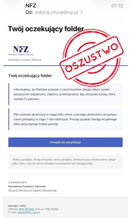 Oszustwo NFZ
