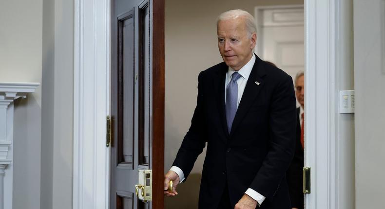 President Joe Biden has repeatedly declared that he is staying in the 2024 race, but doubts about his ability to beat former President Donald Trump still persist in the Democratic Party.Kevin Dietsch/Getty Images