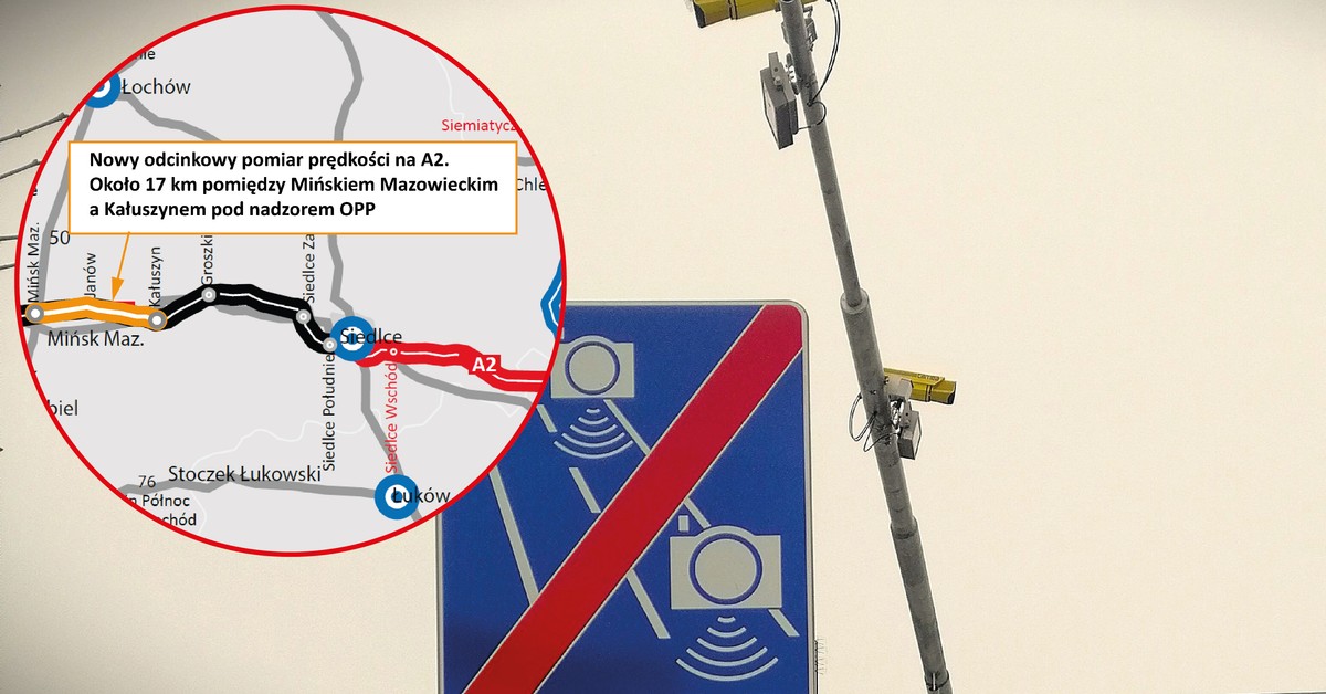 Nowy odcinkowy pomiar prędkości na A2. Wiadomo, gdzie staną nowe kamery i znaki [MAPA]
