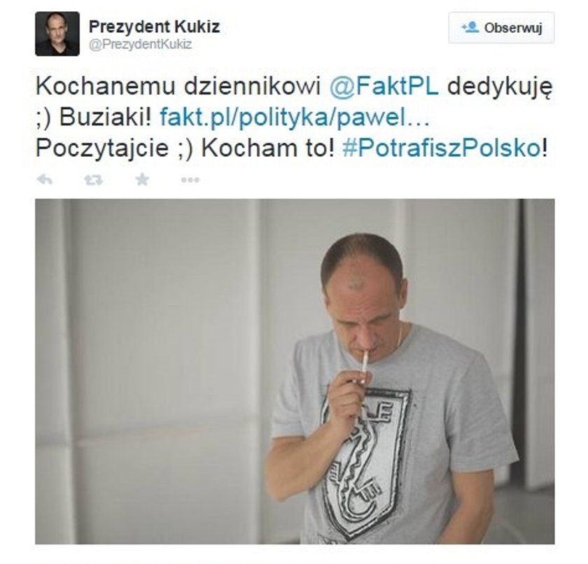 Kukiz znów z papierosem. "Kocham to!"