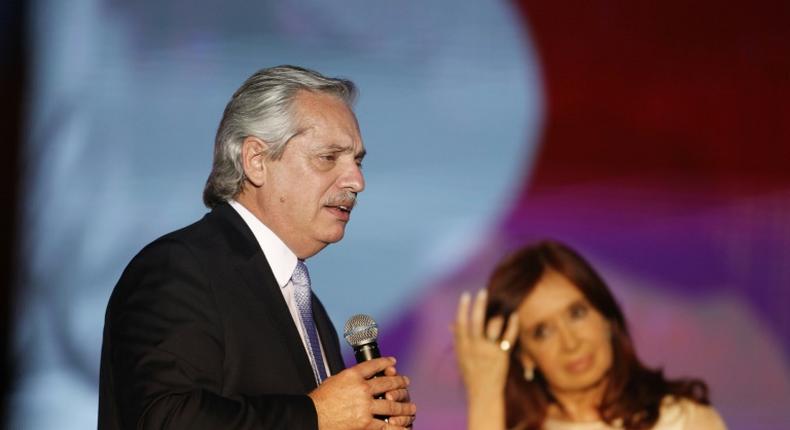 Argentina's new President Alberto Fernandez speaks during his inauguration ceremony in Buenos Aires on December 10, 2019