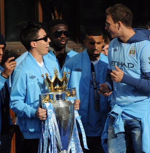 Piłkarze Manchesteru City fetują zdobycie mistrzostwa Anglii