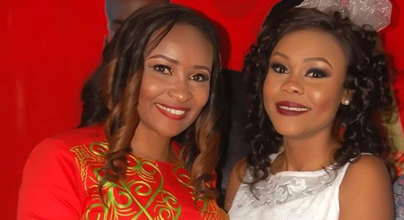 Doris Simeon and Tamara Eteimo at the Lagos premiere of 'Unblissful.'