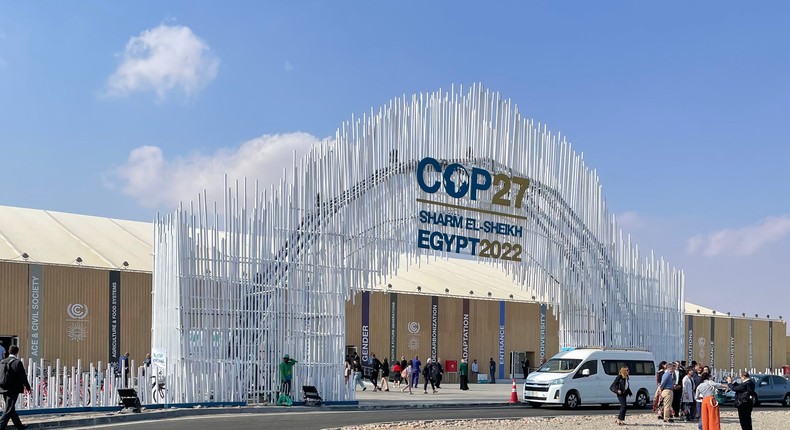 The entrance to the United Nations' COP27 climate summit in Sharm el-Sheikh, Egypt.Catherine Boudreau/Insider