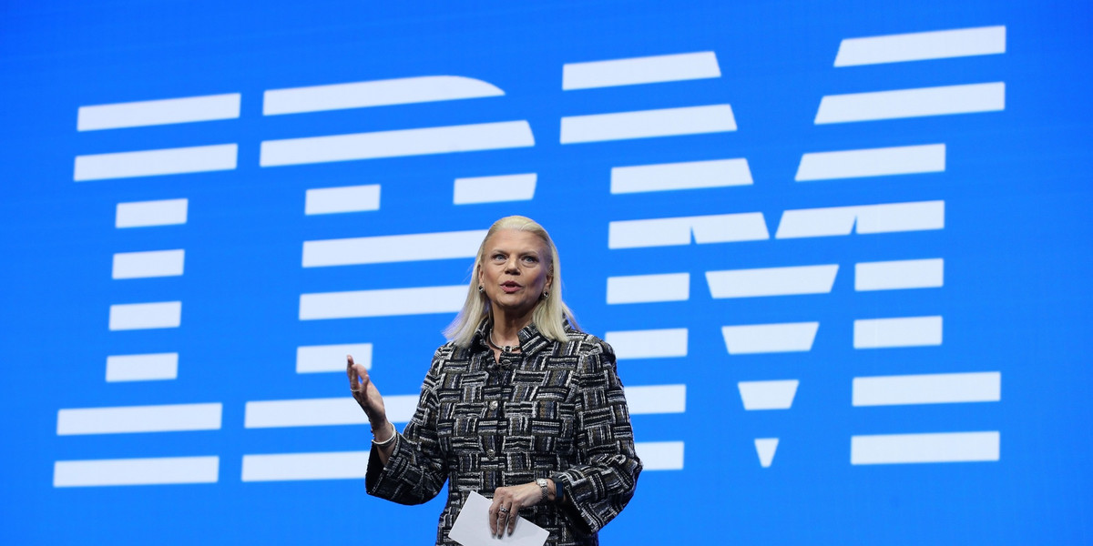 CEO IBM Ginny Rometty. Spółka notuje spadek przychodów trzeci kwartał z rzędu, co zmartwiło inwestorów