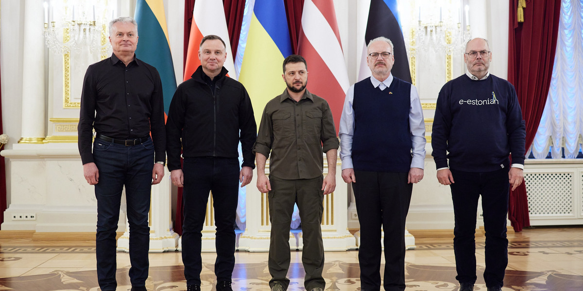 Prezydenci Litwy, Polski, Ukrainy, Łotwy i Estonii.