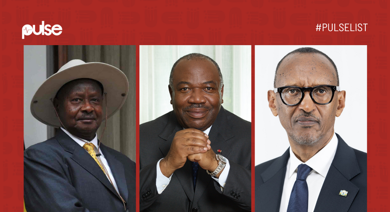 From left: Presidents Yoweri Museveni of Uganda, Ali Bongo of Gabon & Paul Kagame of Rwanda