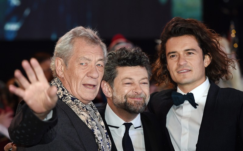 Ian McKellen, Andy Serkis i Orlando Bloom na premierze w Londynie