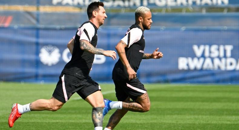 in the wings: Lionel Messi and Neymar are training but will not play for Paris Saint-Germain against Strasbourg