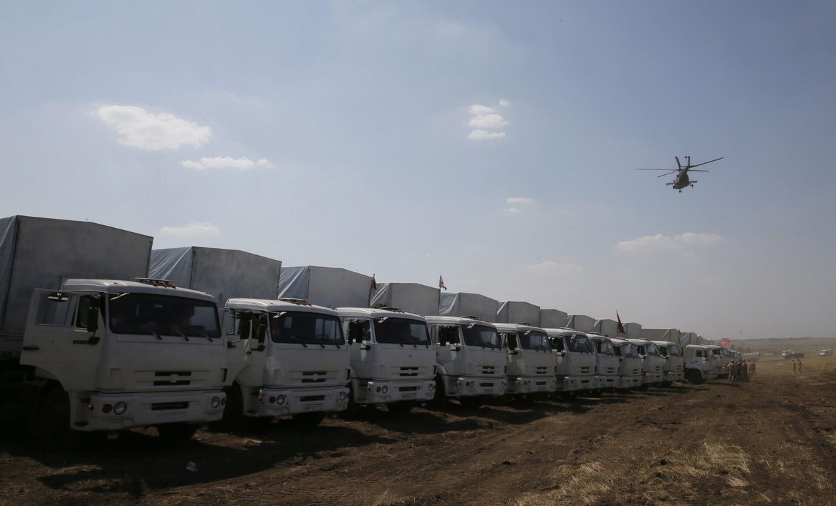 Rosyjski konwój z pomocą humanitarną EPA/YURI KOCHETKOV Dostawca: PAP/EPA.