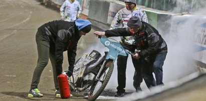 Motor wybuchł i zapalił się pod żużlowcem