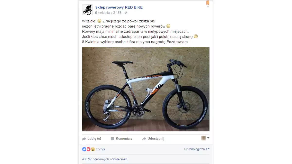 Rower za darmo? Najprostsze metody oszustwa wciąż świetnie się sprawdzają