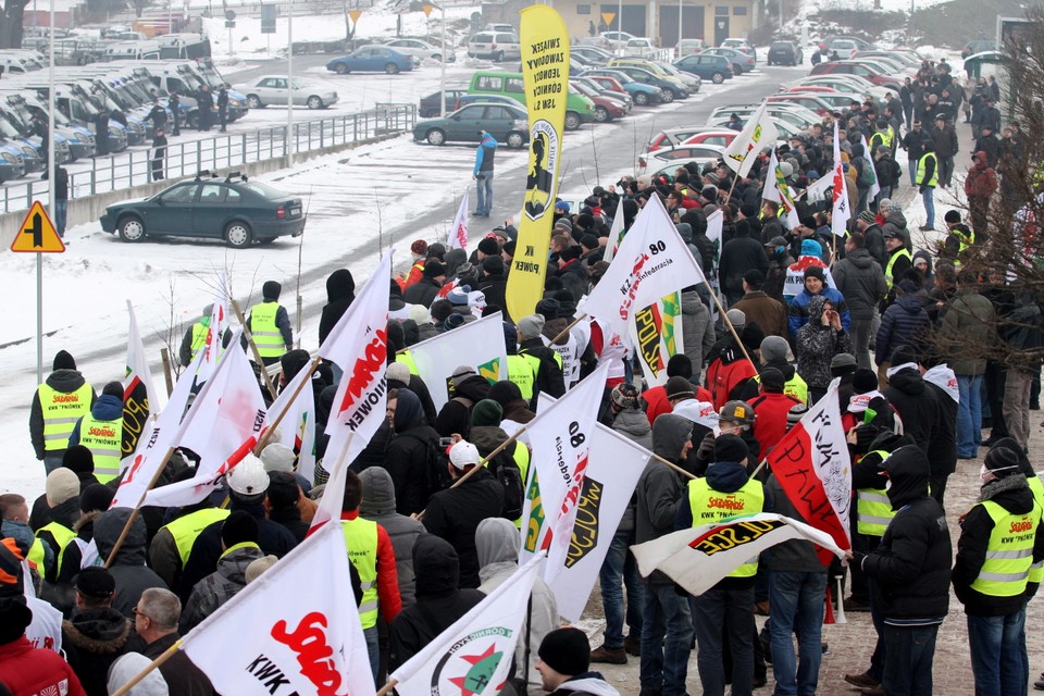 JASTRZĘBIE ZDRÓJ PROTEST POD JSW (Protestujący)