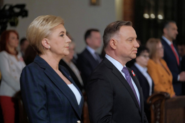 Narodowe Święto Konstytucji Trzeciego Maja. Prezydent Andrzej Duda oraz pierwsza dama Agata Kornhauser-Duda