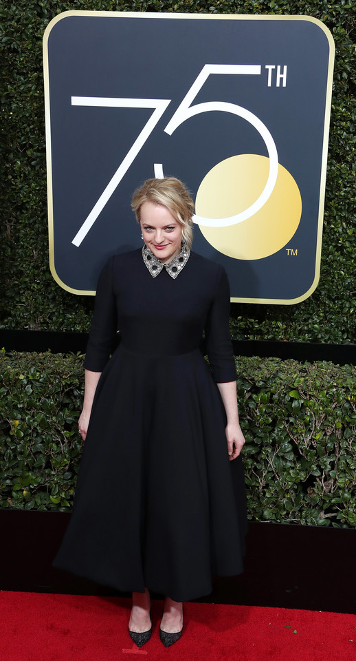 Elisabeth Moss na gali Złote Globy 2018