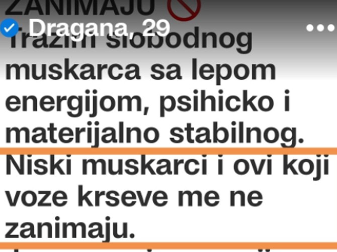 Draganin oglas na dejt aplikaciji koji je izazvao burne reakcije