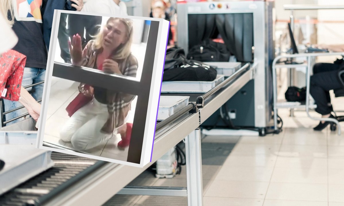 Skandal na lotnisku. Kobieta klęczała i błagała, by wpuszczono ją na pokład