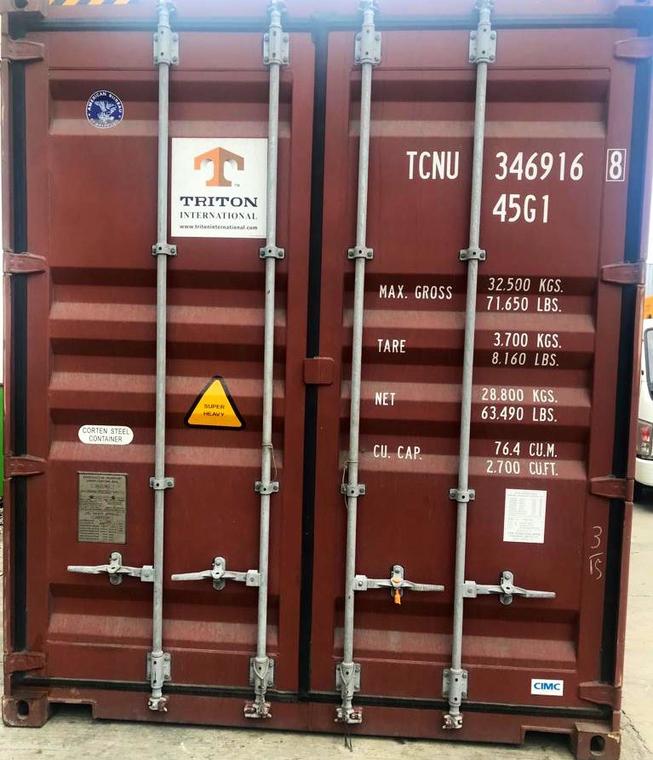 Container used to transport the stolen vehicles (Twitter)  