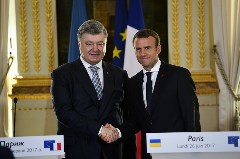 Emmanuel Macron i Petro Poroszenko, 2017 r.
