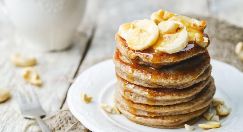 Banana pancakes for breakfast