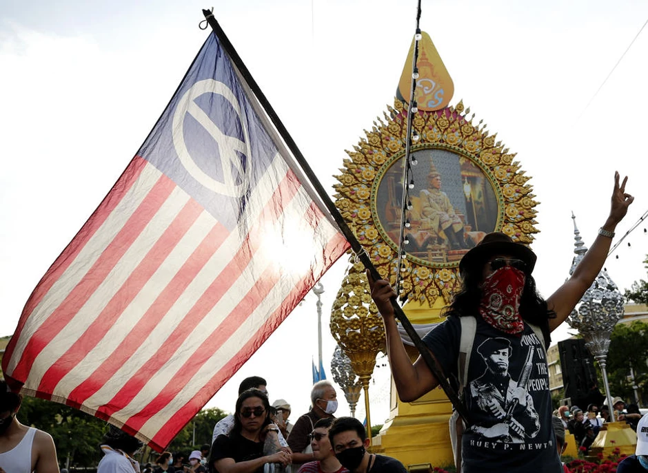 Demonstranti na Tajlandu 