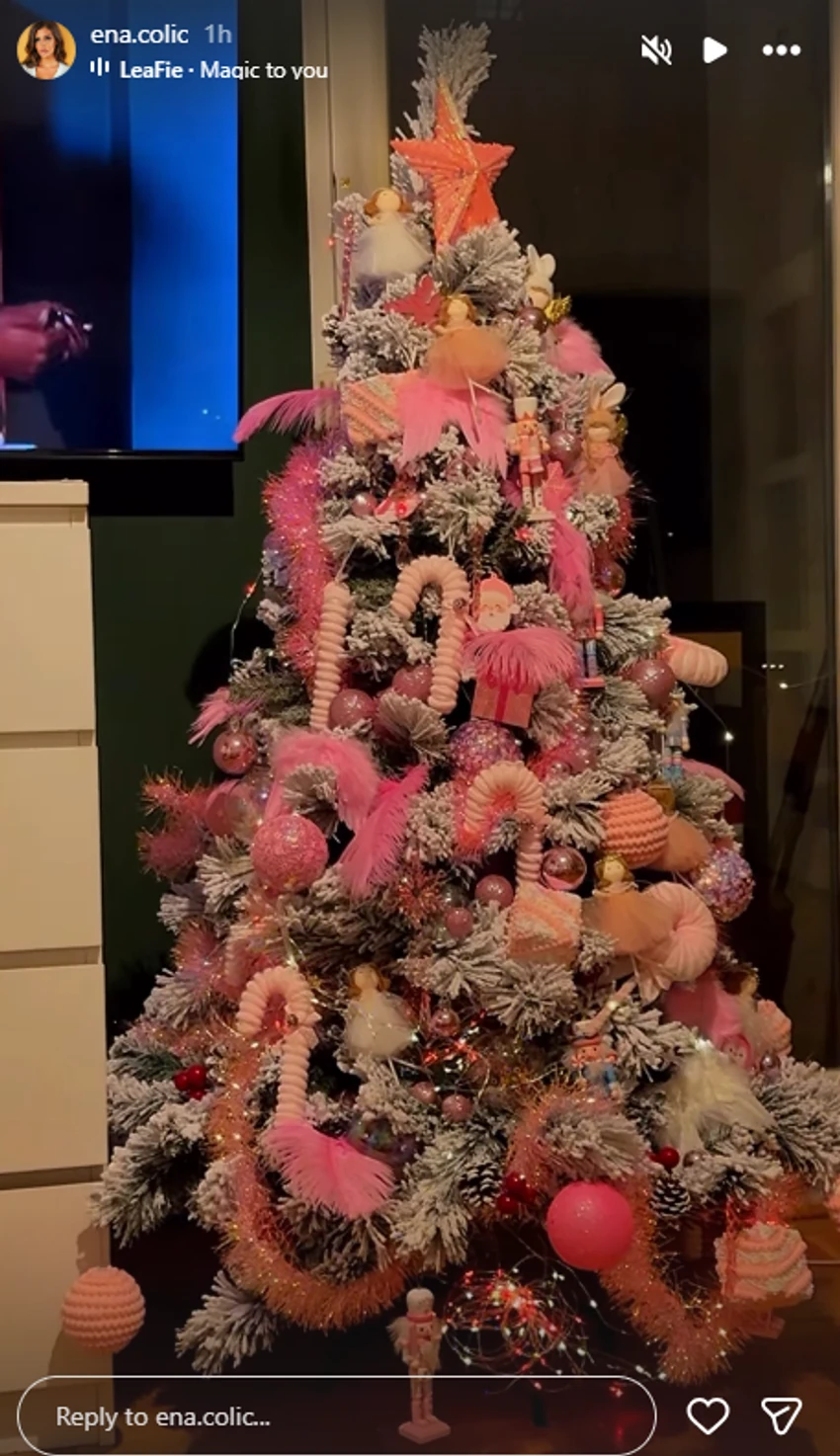 BARBI JELKA KAO IZ DIZNILENDA DA JE STIGLA Svi kažu da Ena Čolić ima najlepšu jelku na estradi: Ukrasi kao iz crtanog filma, a na vrhu ZVEZDA