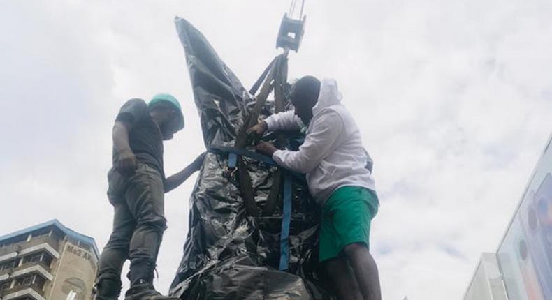 Renovation of Tom Mboya statue in Nairobi CBD