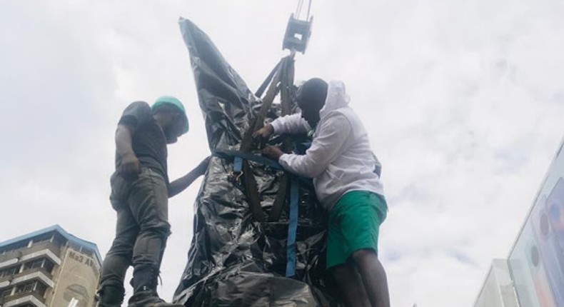 Renovation of Tom Mboya statue in Nairobi CBD