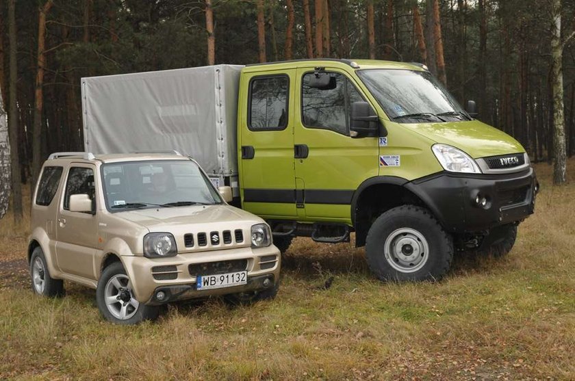 Suzuki Jimny, Iveco Daily 4x4, Suzuki, Iveco, samochód, auto, SUV, 4x4,