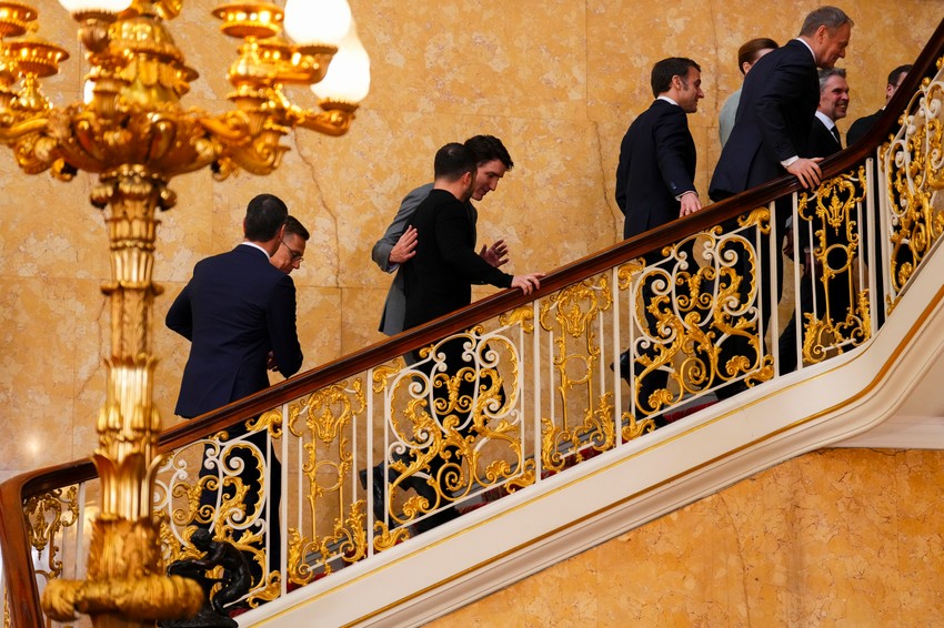 Volodimir Zelenski sa evropskim zvaničnicima na sastanku u Londonu 2. marta