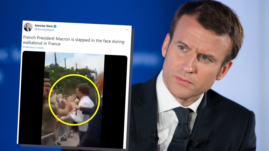 Francja: Emmanuel Macron spoliczkowany. Pałac Elizejski o "próbie ataku"