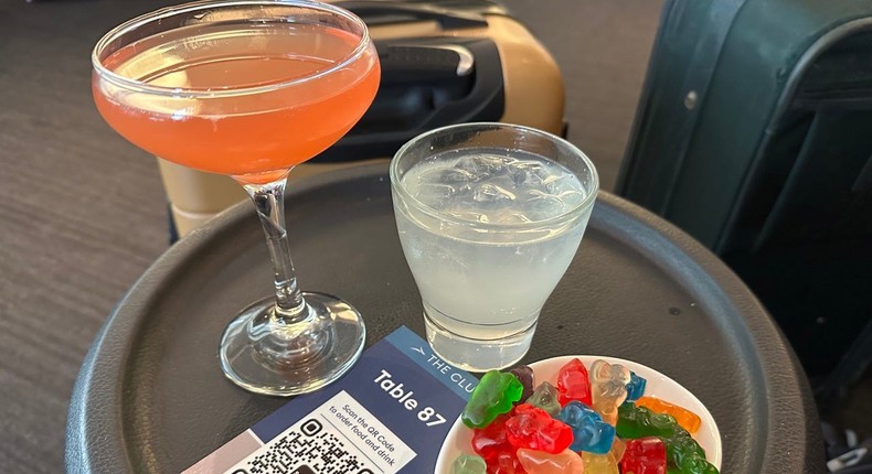 Provided offerings at The Lounge at MCO include cocktails, snacks, and more.Amanda Adler