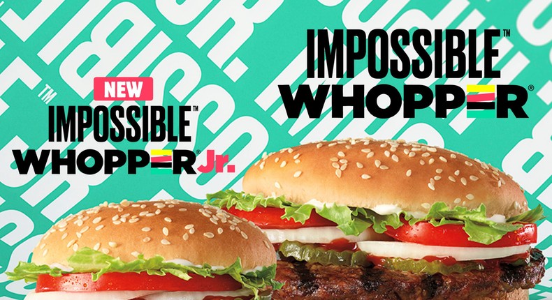 Impossible Whopper and whopper jr