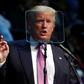 Republican presidential nominee Donald Trump reads from a t teleprompter as he speaks during a campa