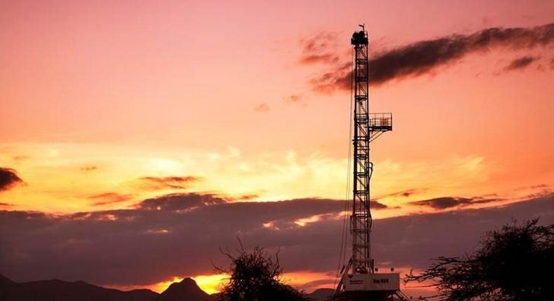An oil rig used in drilling at the Ngamia-1 well on Block 10BB, in the Lokichar basin, which is part of the East African Rift System, is seen in Turkana County, in this undated handout photograph. Kenya announced on March 26, 2012, its first oil discovery, saying it was found in the northern part of the country where Africa-focused British firm Tullow Oil Plc has been exploring for oil, and was now checking on the commercial viability of the find. REUTERS/Tullow Oil plc/Handout