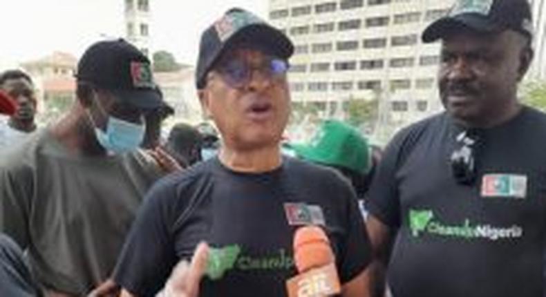 Prof. Pat Utomi, the Convener Big Tent Coalition for Obi-Datti at the National Flag Off of Clean Up Nigeria Project on Saturday in Lagos.