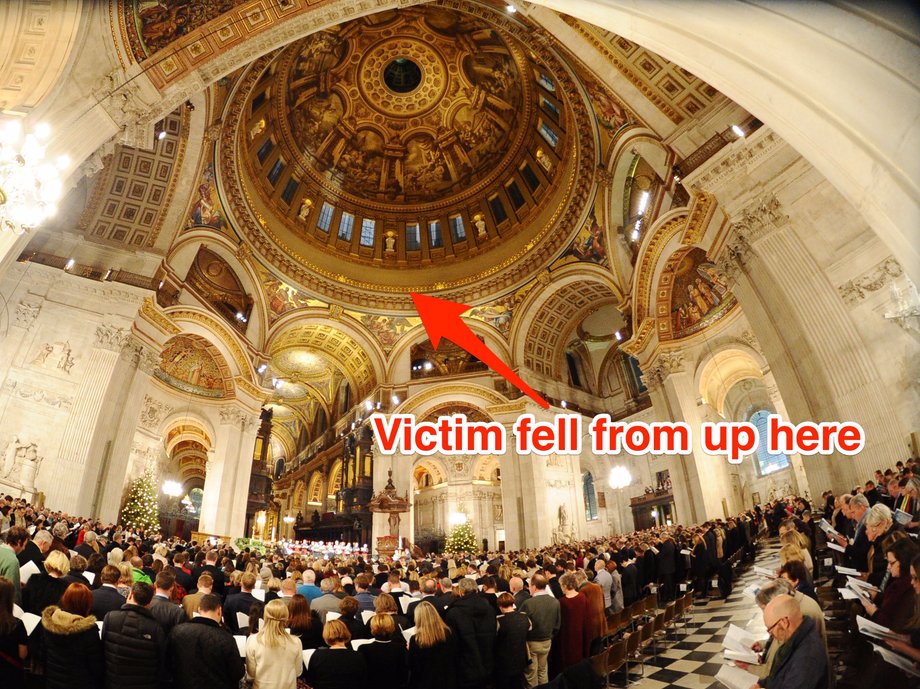 An stock photograph of St Paul's Cathedral, London, showing the Whispering Gallery.