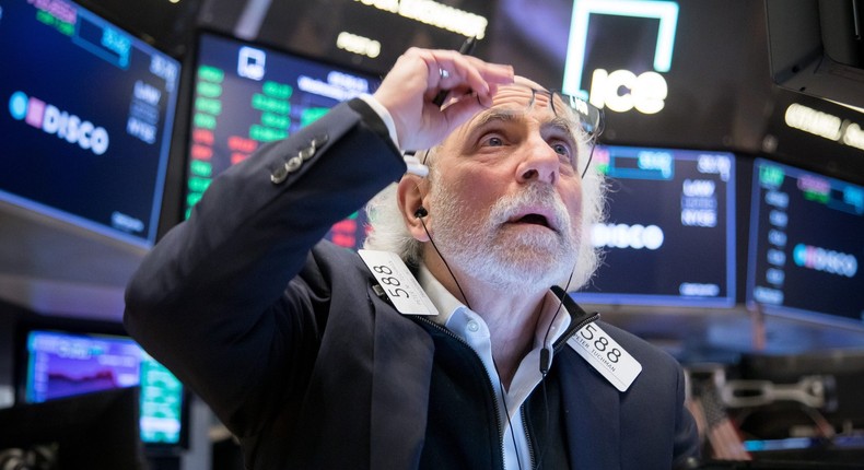 A trader works at the New York Stock Exchange NYSE in New York, the United States, on March 9, 2022.Michael Nagle/Xinhua via Getty