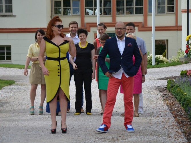 Marta Grycan i Piotr Gąsowski na planie nowego show kanału TLC 'Polski turniej wypieków'