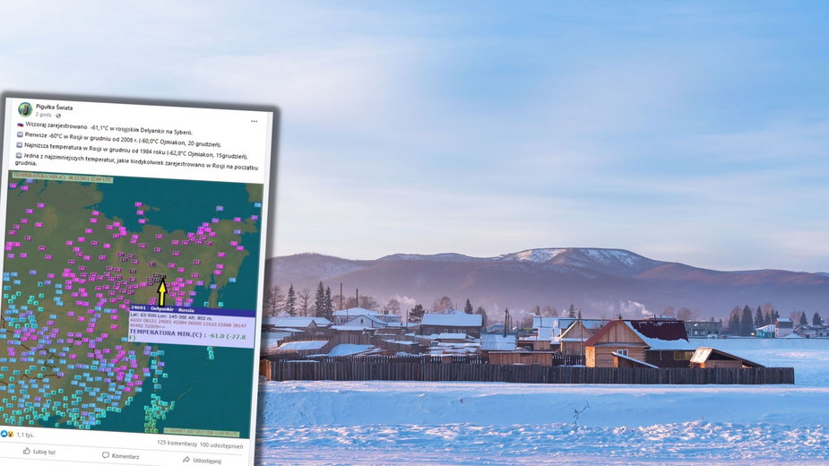 Ekstremalne temperatury na Syberii. Słupki rtęci pokazały -61 stopni